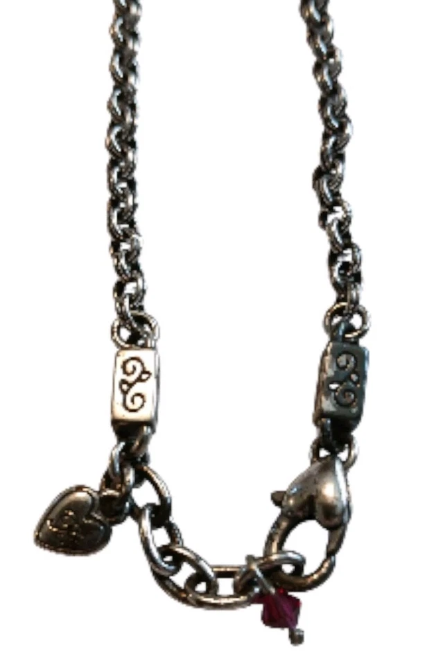 Collar Brighton Corazón Canción Y Cuero Rojo Cristal Plata y Bolsa Foto 4 de 4