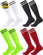 4 Pairs Kids Football Socks Soccer Softball Baseball for Youth Boys and Girls St
