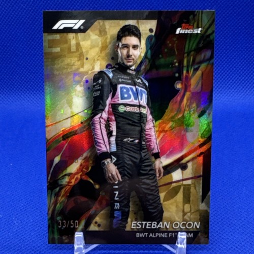 Topps Finest Formula 1 Gold Refractor Intimidators Esteban Ocon Alpine OCO /50 - Picture 1 of 2