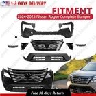 Fit For 2024-2025 Nissan Rogue Front Grille & Bumper Cover Kit W/ Tow Hook Hole