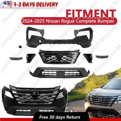 #ad Fit For 2024 2025 Nissan Rogue Front Grille amp; Bumper Cover Kit W Tow Hook Hole $465.08