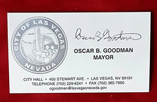 City of Las Vegas Mayor Oscar Goodman Signed Business Card - VV-B1