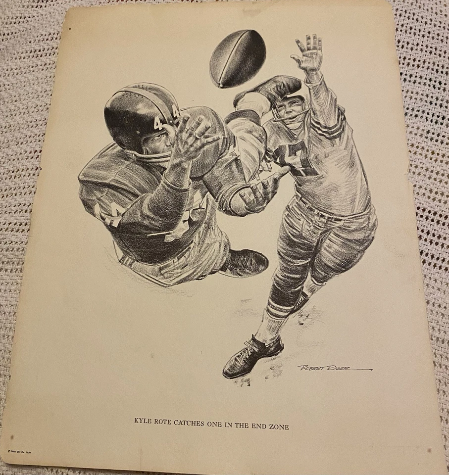 Juego de 7 litografías Robert Riger 1960 NFL Foto 2 de 4
