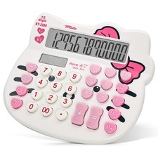 Cute Calculators, Women Desktop Calculator 12 Digit with Large LCD White 