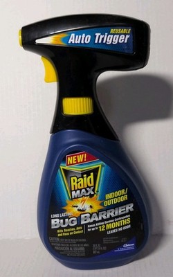 Raid Max Bug Barrier Indoor Outdoor 30 oz Auto Trigger Spray Bottle New Full 