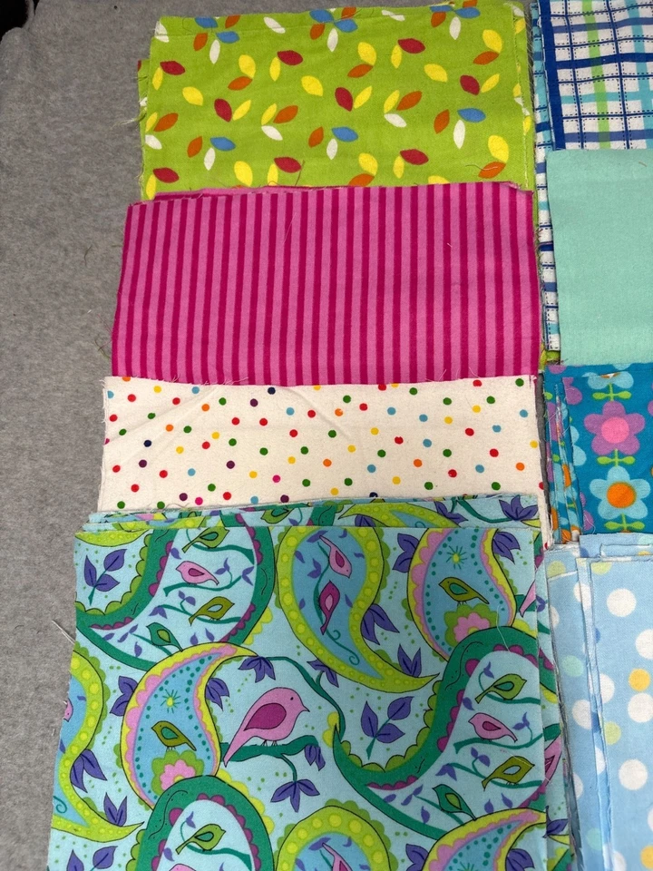 85 Precut Flannel Fabric Quilt Squares 9"-10" Multicolor Set - Image 2 of 4