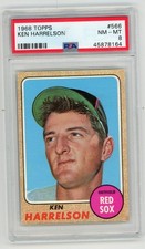1968 Topps #566  Ken Harrelson PSA 8 Boston Red Sox 