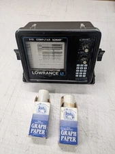 Lowrance X-15 Sonar Fish Finder Paper Graph Vintage With 2 Sealed Paper rolls