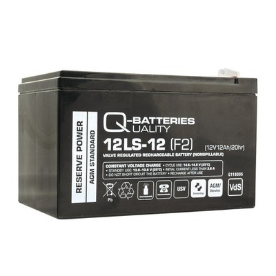 Q-Batteries 12LS-12 F2 12V 12Ah Blei-Vlies-Akku / AGM VRLA mit VdS