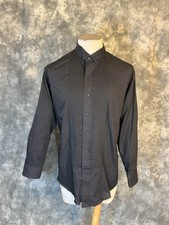 Men  s Chaplin Tuxedo Shirt Wingtip Collar 1/4  Pintuck Black XL 32-33