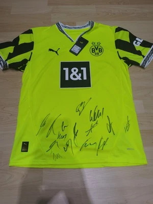 BVB Borussia Dortmund Trikot Neon Mannschaft Signiert GR. M - Bild 1 von 4