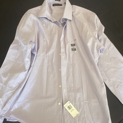 Tommy Hilfiger Slim Fit Stretch Gingham Dress Shirt Purple/White 16.5 34/35