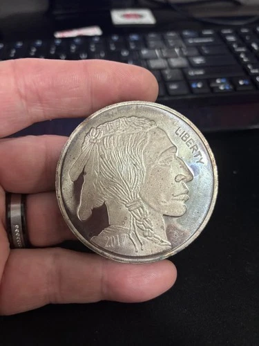 HUGE 2017 5 Ounces of .999 Fine Silver  Silver Bullion Coin with toning