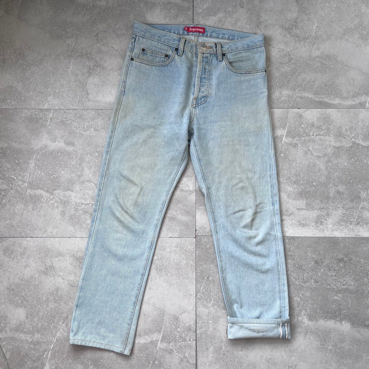 Supreme Light Wash Selvedge Denim Jeans – Size 30 – Made in USA | eBay