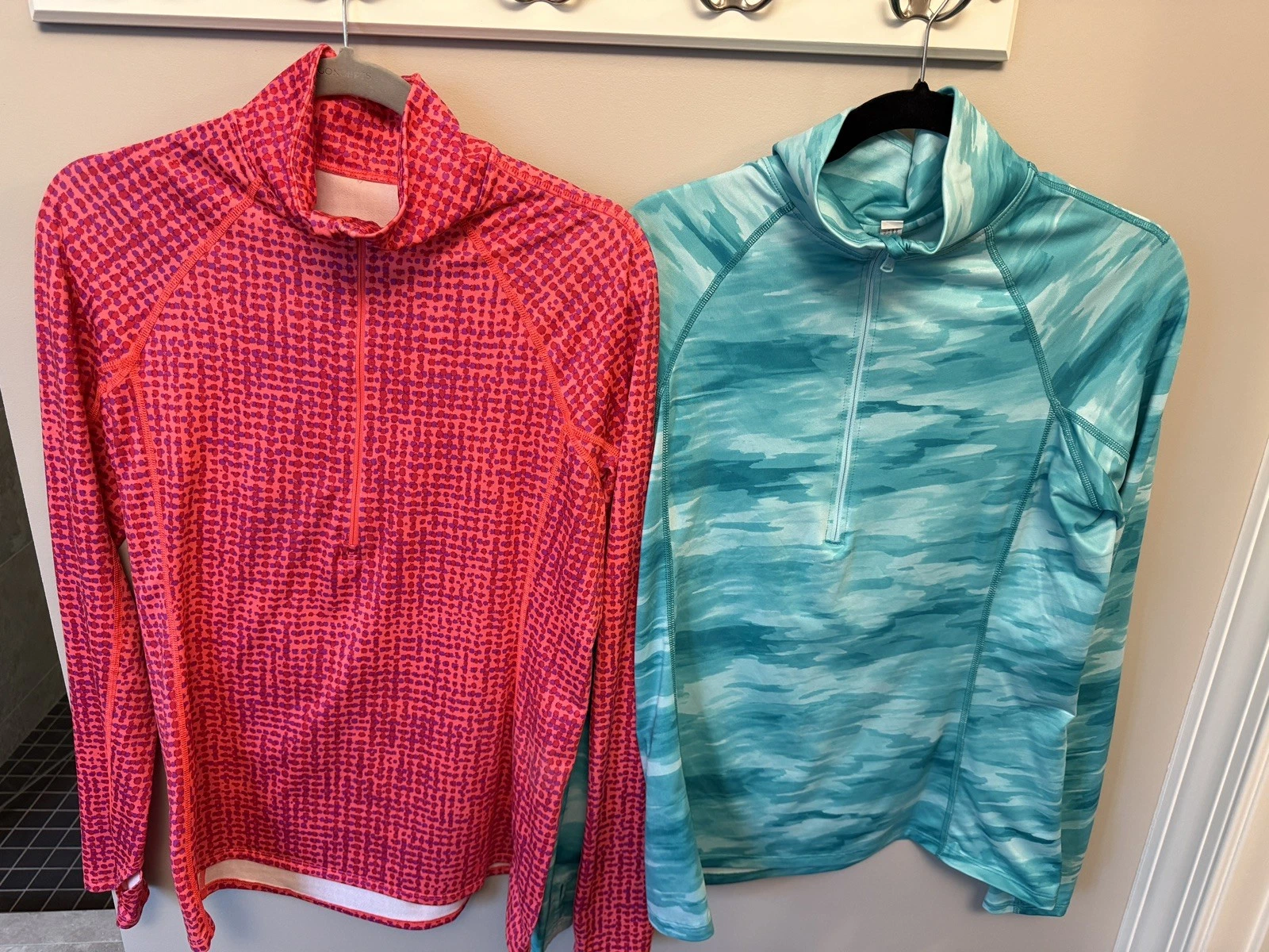 Lot of 2 Under Armour Half Zip Pullover Top Long Sleeve , Women Size large