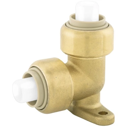 Jones Stephens C77434LF 1/2" PlumBite Push On Drop Ear 90 Degrees - Brass - Picture 1 of 4