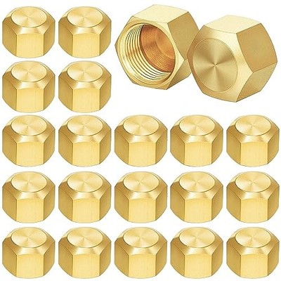  Pcs 3/8 Inch Brass Compression Cap Stop Valve Cap Flare Tube Gas Line 100