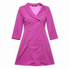 CBR Womens Shirt Dress XL Plum Button-Up 3/4 Sleeve Collared Knee Length