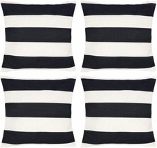 4 Pack Waterproof Pillow Covers 18 x 18 Pack of 4 , Black  White