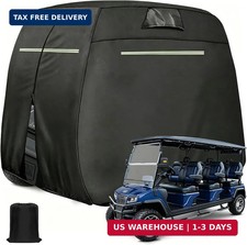 6 Passenger Golf Cart Cover Fits Club Car, EZGO, Yamaha, Ultra-Soft 210D Spunlac