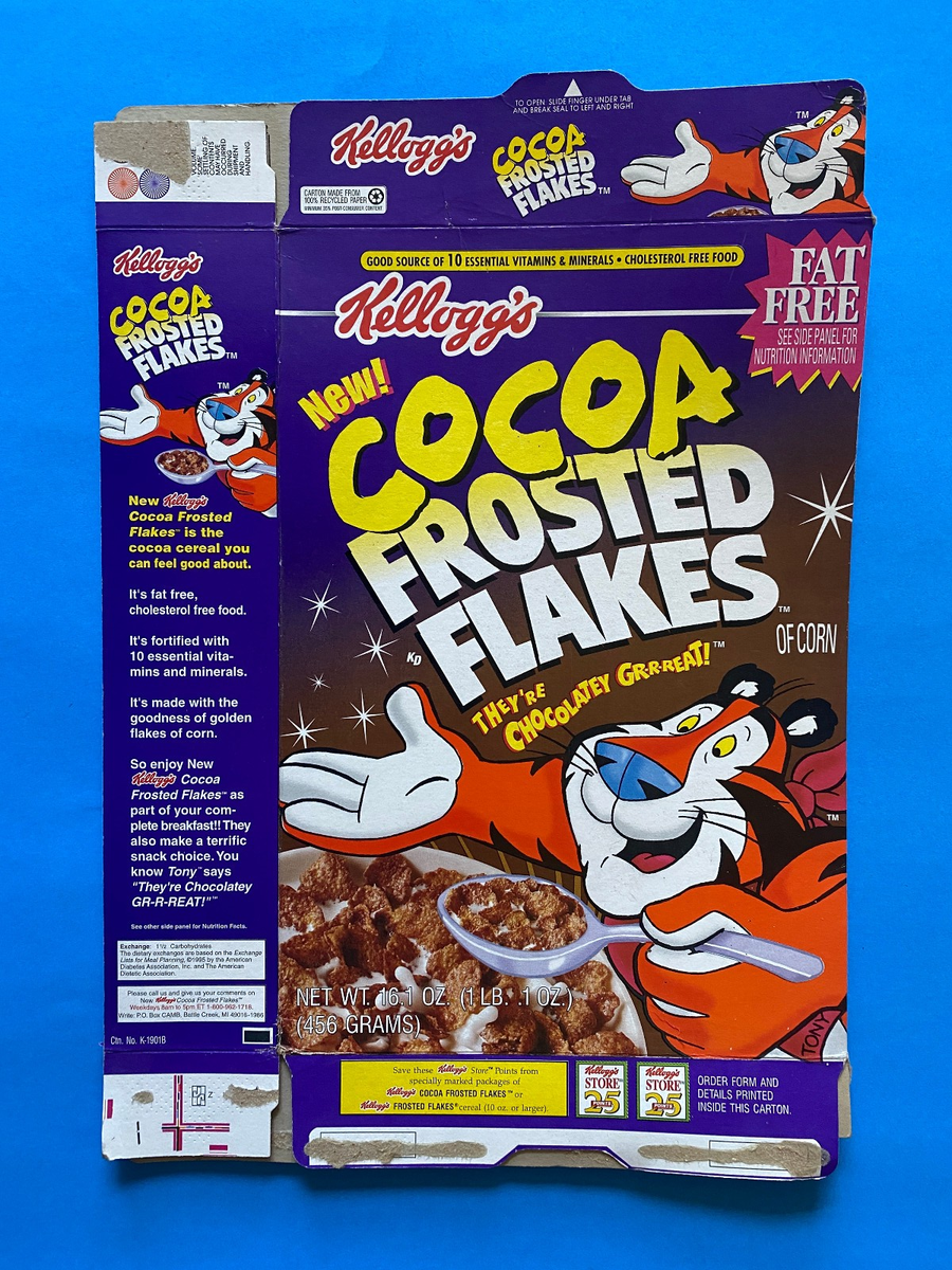 Kellogg's Empty Cocoa Frosted Flakes Box Featuring Tony the Tiger