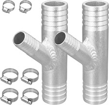 1 Set 1 Inch to 5/8 Aluminum CAB Heater Y Fitting Compatible with UTV SXS RZR CA