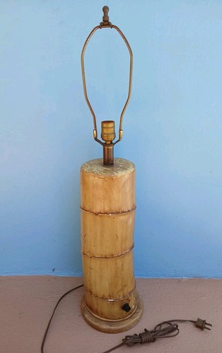 MCM Faux Bamboo Plaster Table Lamp Original from MOANA SURFRIDER HOTEL WAIKIKI 
