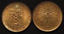 1962 Vatican City 20 Lire Unc Coins (2)  KM# 62 & 71 ( 2nd Ecumenical Council)