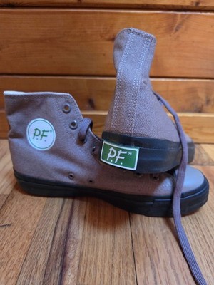 P.F. Flyers Center Hi Brown Canvas High Top Sneakers M8 W9.5 Classic Retro Shoes