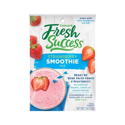 Concord Fresh Success STRAWBERRY Smoothie Mix Just Add Fruit Ice & Milk Morning!