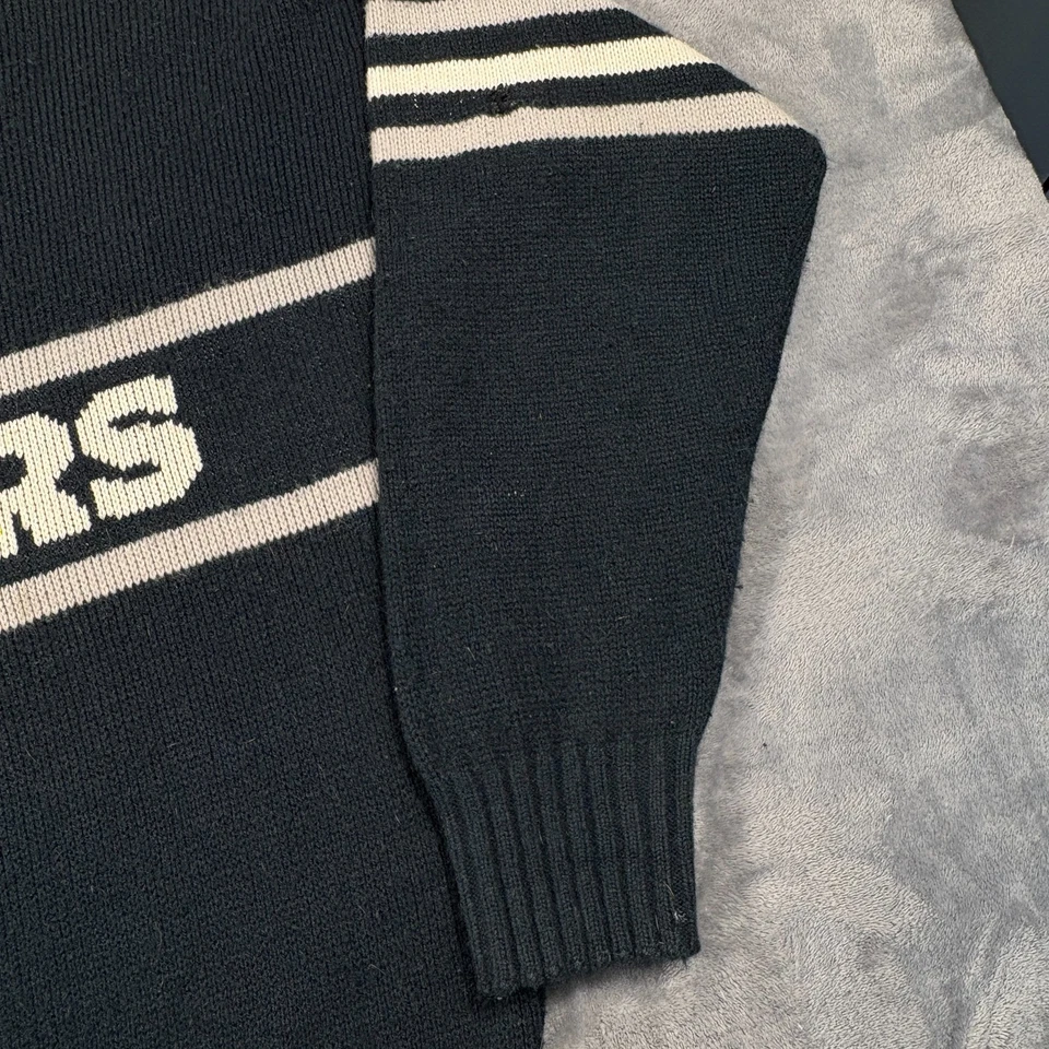 Vintage Las Vegas Raiders Sweater Adult XL Black Cliff Engle Football NFL w/Flaw - Image 4 of 4