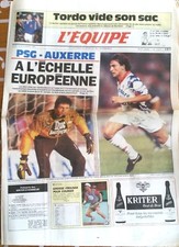 L'Equipe Journal 19/11/1992; PSg-Auxerre/ / Tordo vide son sac/ Courier-Krajicek