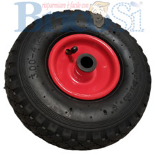 Ruota Gommata Pneumatica Ricambio per Bravetta Carrello Portapacchi Ø260X85mm