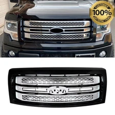 New Tuxedo Black Front Bumper Grille For 2009-2013 2014 Ford F-150 F150 Platinum
