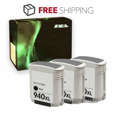 3PK Black Ink Cartridge For HP 940XL OfficeJet Pro 8000 8500 8500A Plus