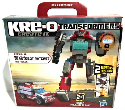 KRE-O CREATE IT TRANSFORMERS 30662 AUTO BOT RATCHET AMBULANCE / ROBOT 100% + BOX