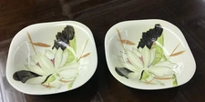 Red Wing Pottery Lotus Square Dessert Bowls 1947 - 5 1/4" - Set of 2