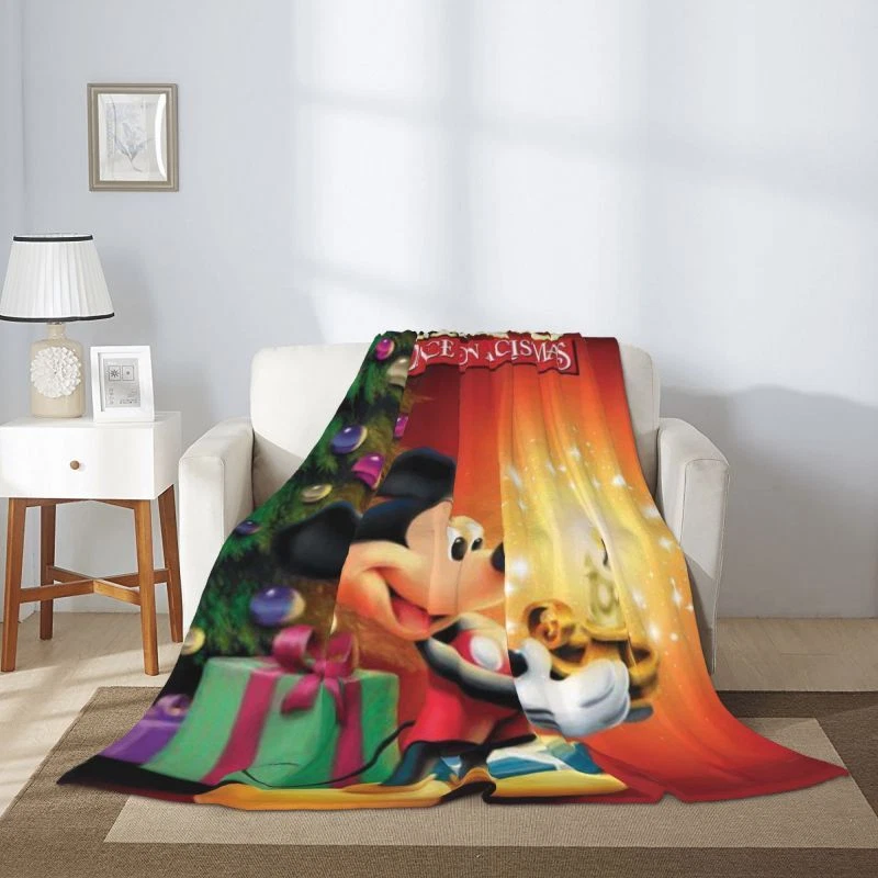 Disney Mickey Halloween Flannel Blanket Kawaii Spooky Cute Lightweight Throw