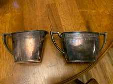 PAUL REVERE COMMUNITY PLATE SUGAR & CREAMER SET SILVER PLATE 14902 & 14903