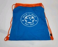 Build-A-Bear Blue And Orange Drawstring Mesh Cinch Bag Backpack Tote