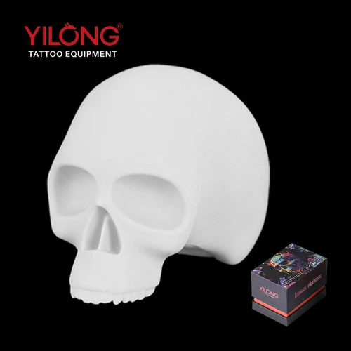 Tattoo Practice Model Skin White Silicone Skull Training Supplies 10cm x 6cm - product listing photo