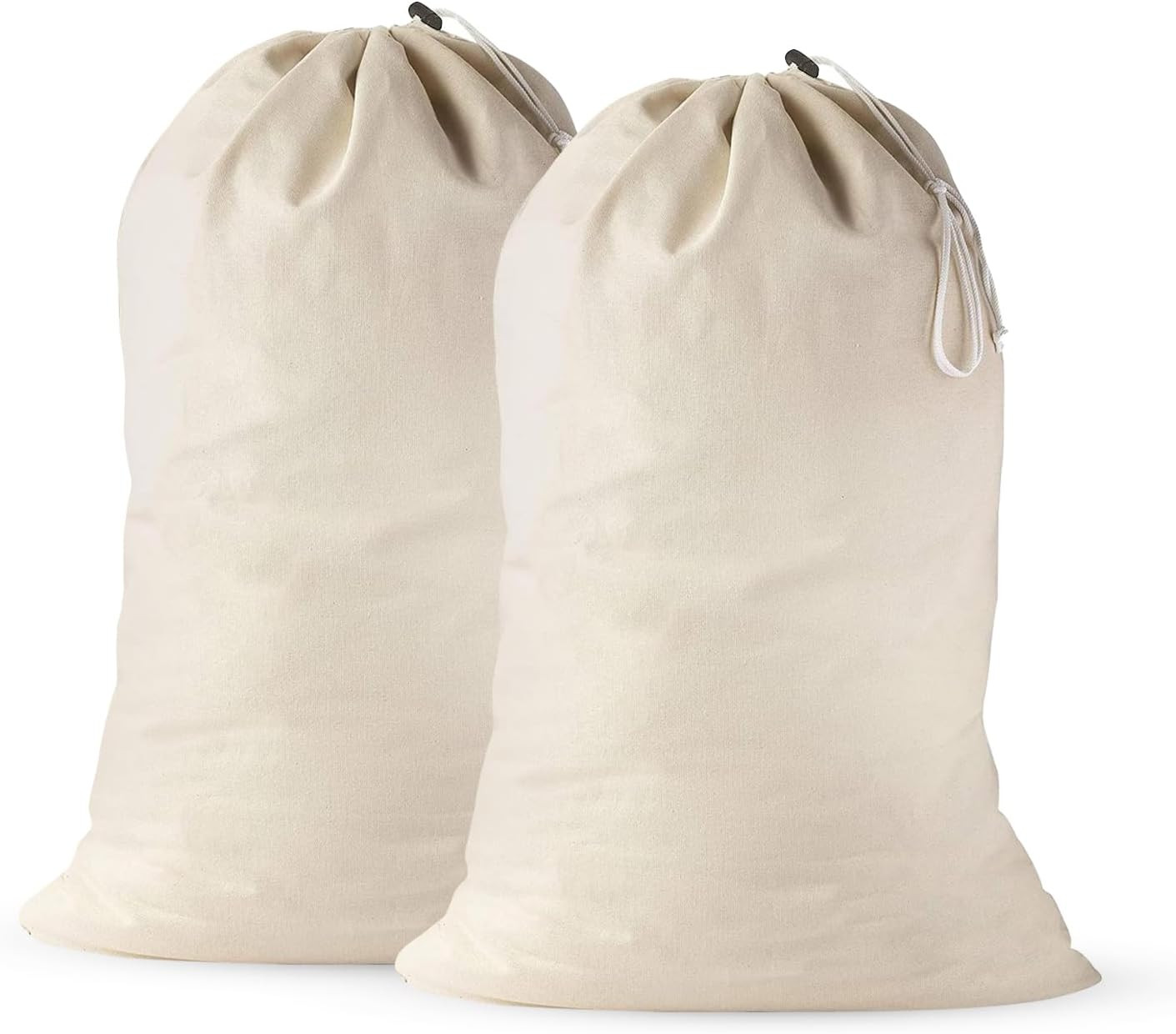 2 Pack - Extra Large Cotton Laundry Bag, Heavy Duty Large Laundry Bags 24 X 36 I