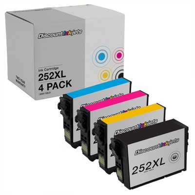 4PK T252XL120 T252XL220 T252XL320 T252XL420 for Epson 252XL Ink WorkForce WF3620