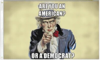 3X5 ARE YOU AN AMERICAN OR DEMOCRAT FLAG UNCLE SAM TRUMP 2024 FLAG BANNER 100D