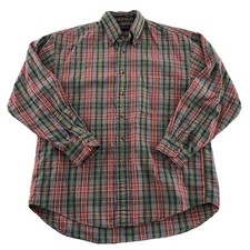 Gant Herringbone Harbor Long Sleeve Plaid Button Front Shirt Mens M Gray