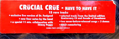 Mötley Crüe -Supersonic And Demonic Relics - CD, Jun-1999, Beyond
