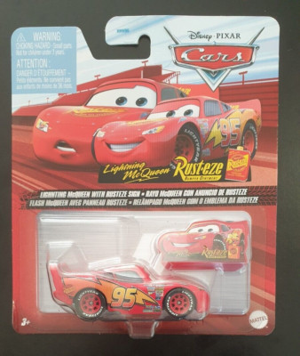Disney Pixar Cars Lightning McQueen With Rusteze Sign Diecast Car By Mattel 2023