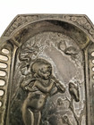 Antique German dish, c.1900. silver/silver plate. Cherub playing flute to birds — photo 4