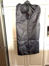 NWOB, Made by Design gray nylon garment bag with zipper pockets, hang or fold