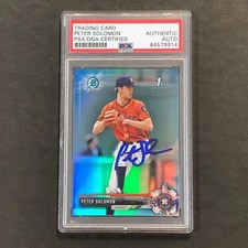 2017 Bowman Draft Chrome #BDC-148 PETER SOLOMON Signed Card PSA/DNA Slabbed Auto